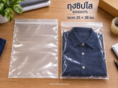 ถุงซิปใส 25x38 เซนติเมตร