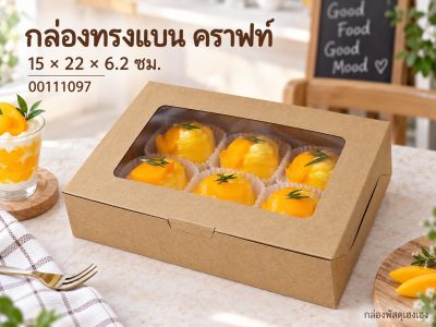 กล่องทรงแบน คราฟท์ 15x22x6.2 ซม.