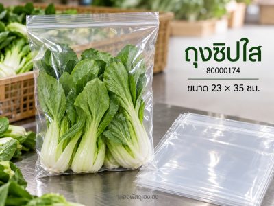 ถุงซิปใส 23x35 เซนติเมตร