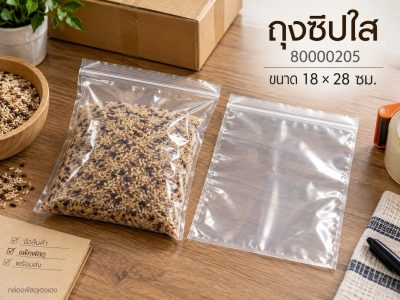 ถุงซิปใส 18x28 เซนติเมตร