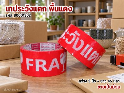 เทประวังแตก(แดง) 45 หลา