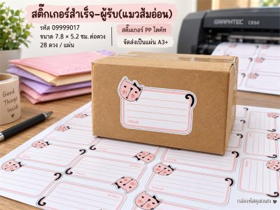 สติ๊กเกอร์สำเร็จ-ผู้รับ(แมวส้มอ่อน)