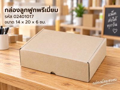 กล่องลูกฟูกพรีเมี่ยม 14x20x6 ซม.